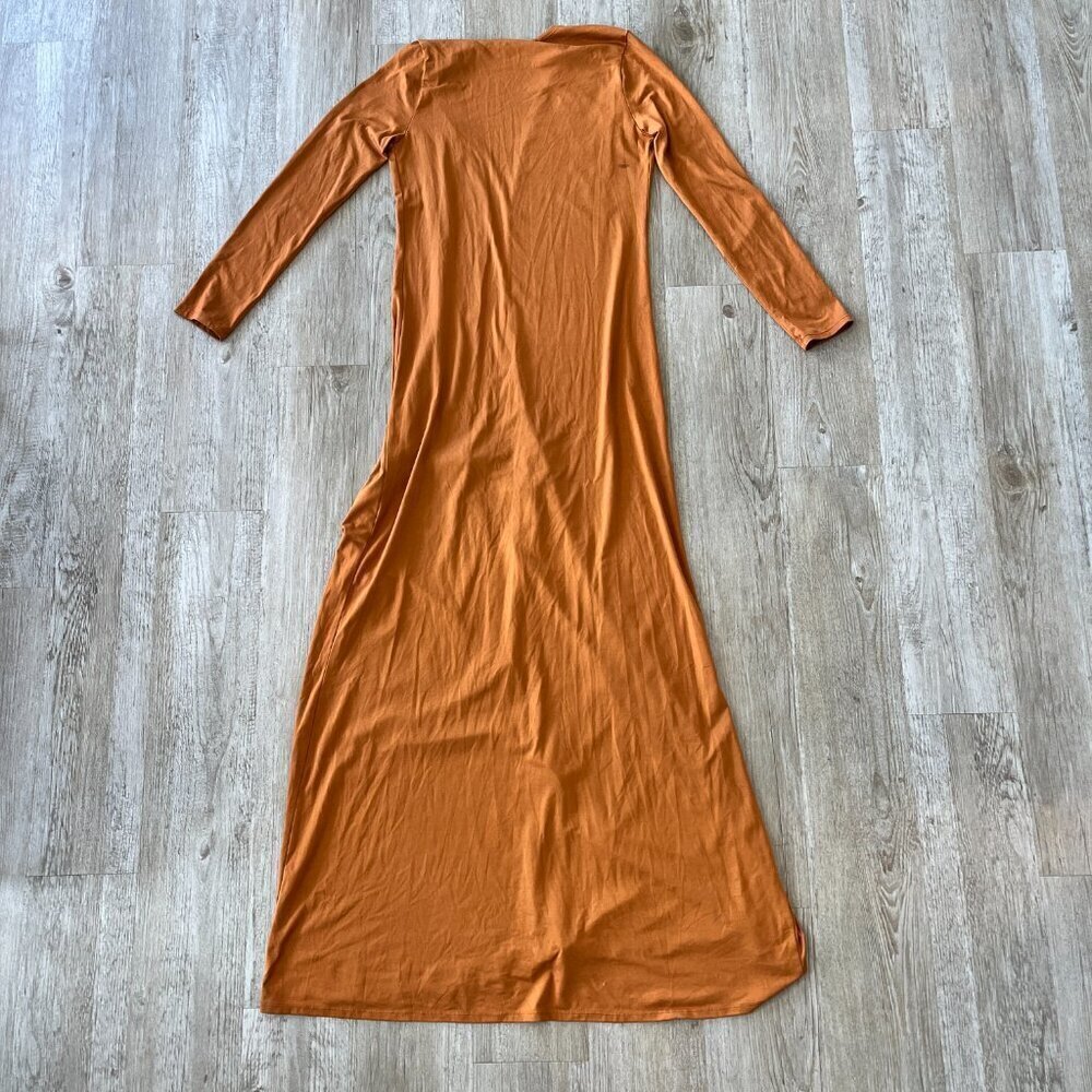 Womens Fashion Nova Dark Orange Long Duster Cardigan - M - Picture 4 of 7